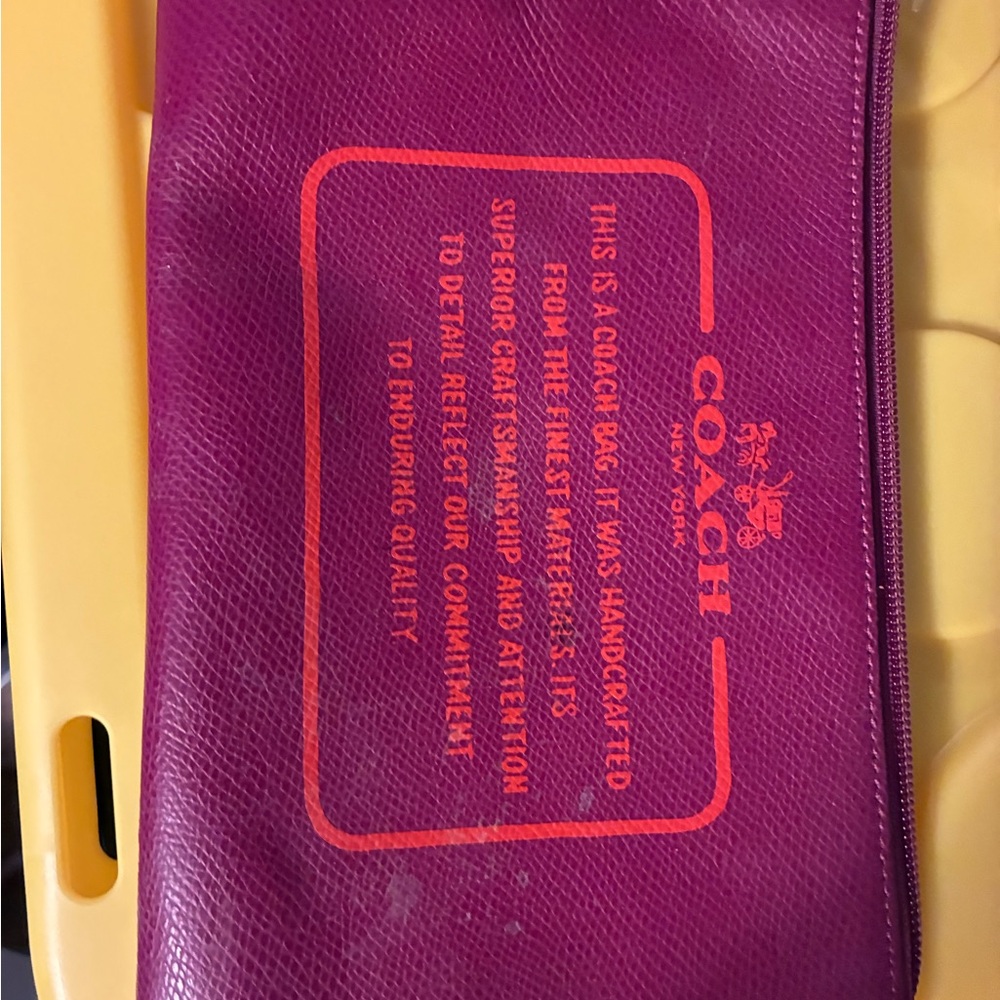 Coach Pink and Orange Zip Pouch Wristlet